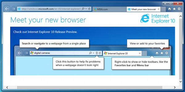 IE10（Internet Explorer 10）截图